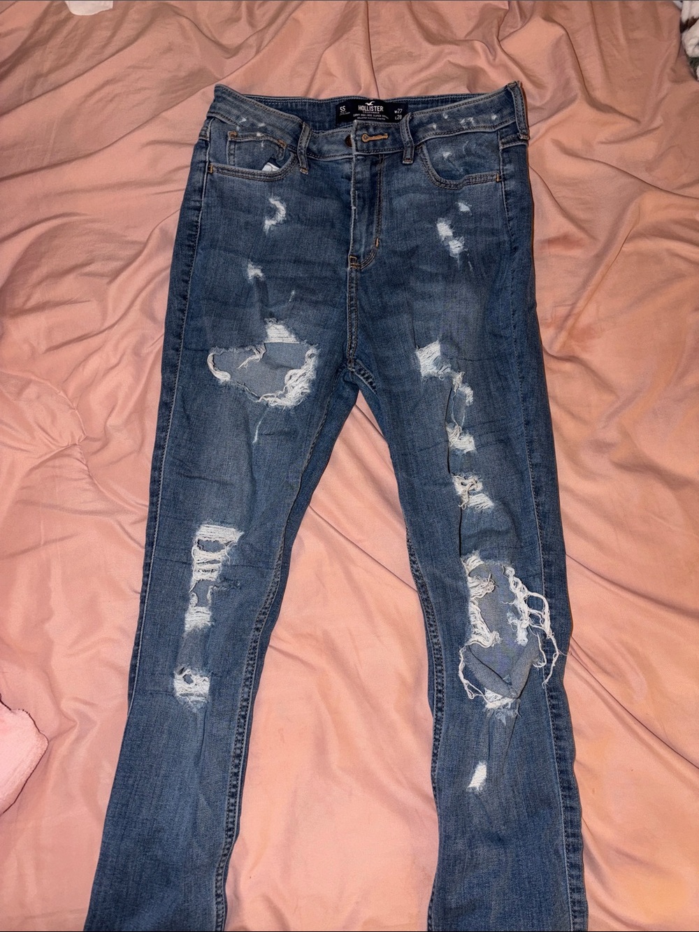 Hollister Distressed Medium Blue Skinny Jeans